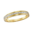 thumbnail image 2 of 10K Yellow Gold His Hers Round Diamond Cluster Matching Wedding Set 1/10 Cttw, Womens Size: 5-10, Mens Size: 7-13, 2 of 3