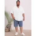 thumbnail image 2 of DARING DIVA Men's Big & Tall Summer Beach Camp Collar Short Sleeve Shirt 4XL White, 2 of 7