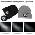 thumbnail image 6 of MAMOWEAR Winter Beanie Hat with led Light for Women Men Dad Father USB Rechargeable Hand-Free 4 LED Headlamp Cap, 6 of 8