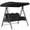 Black Protective Cover, variant on 47x75x7 Inch Replacement Canopy Top for Porch Swing, 600D Oxford Fabric Universal Patio Swing Cover Waterproof UV Resistant, Heavy Duty Outdoor Canopy Replacement for Garden Traditional Swing Chair