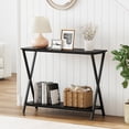 thumbnail image 2 of Kojooin 33.5” Narrow Long Console Table for Hallway or Living Room – X-Frame Stability, MDF Wood, and Metal Construction, 2 of 7