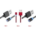 thumbnail image 3 of Para Android + Interfaz tipo C 2-en-1 Cable USB redondo LED magnético Cable de carga 2.1A a prueba de polvo Inevent DZ3765-01, 3 of 7