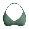 thumbnail image 5 of Sujetador deportivo sin espalda con tirantes para mujer - Copas acolchadas extraíbles, nailon-spandex - Sujetador de yoga y gimnasio con fruncido delantero - Tallas XS-XL, 5 of 5