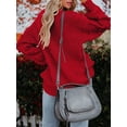 thumbnail image 4 of Franhais Women Knit Sweater Long Sleeve Crew Neck Solid Pullover Warm Sweater with Balls for Fall Winter, 4 of 5