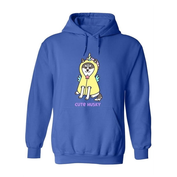 Kawaii Husky With Unicorn Horn Hoodie Women -Image by Shutterstock, Female x-Large