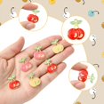 thumbnail image 2 of 12Pcs 3 Colors Light Gold Plated Alloy Enamel Pendants with Glitter Powder Cherry Charms Mixed Color 21x17x2mm Hole: 1.8mm 4pcs/color, 2 of 9