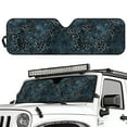 thumbnail image 2 of Uorisanigo Windshield Sunshade Front Window Sun Shade Foldable Blue Cheetah Leopard Print Sun Visor for Rubicon Sahara TJ JK JKU 2 Door & 4 Door,Auto Sunshade Heat and UV Rays Blocker, 2 of 7