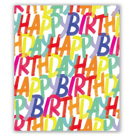 Jillson & Roberts Flat Wrapping Paper Sheets, Rainbow Birthday