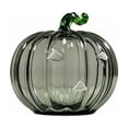 thumbnail image 2 of Halloween Pumpkin Glass Cup, Beverage Serving with Lid, Glass, for Party Tables and Home Bars, Pumpkin-Face Shaped Glass Design, Lidded Tumbler, 2 of 5