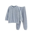 thumbnail image 2 of TAGOLD Kids Toddler Casual 2 Piece Outfits Set,Boys Girls Long Sleeve Winter Sets,Children's Flannel Round Neck Sleepwear Solid Long Sleeve Set Long Pants Thickened Home Clothes Set,110, 2 of 4
