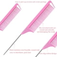 thumbnail image 6 of 10 Packs Rat Tail Combs Metal Pick Styling Parting Lightweight Sectioning Fine Tooth Combs with Heat Resistant Teasing Comb for Women, Men, Girls Hair Styling, 6 of 9