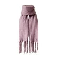 thumbnail image 3 of ZSQDM Autumn and Winter New Coarse Fringed Circle Sand Solid Color Scarf for Women and Men Thickened Shawl beanie of Men Hat Hanger Scarf ,Hat,& Gloves Wig Caps for Women, 3 of 3