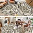thumbnail image 5 of 3'x5' Area Rugs, Orange Boho Indoor Outdoor Area Rug for Living Room Bedroom, Southwestern Geometric Vintage Ethnic Washable Bathroom Rugs Kitchen Floor Carpet Mats Home Decor Aesthetic, 5 of 8
