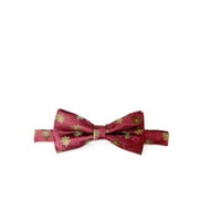 Maroon Floral Patterned Bow Tie