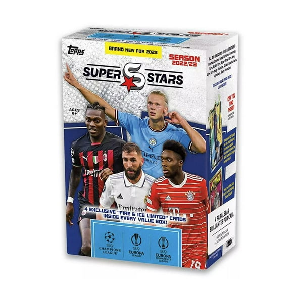 UEFA Topps 2023 Champions League Superstars Soccer Value Box | 9 Packs Per Box