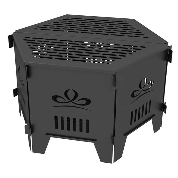 Outsunny Portable Plug Fire Pit Table with Carry Bag, Wood Burning Firepit