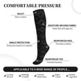 thumbnail image 3 of Lsque Black Poker Pattern Sport Compression Socks for Men & Women 15-20 mmHg Knee High Nurse Pregnant Running Medical and Travel Athletic, 3 of 6