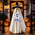 thumbnail image 7 of Halloween Ghost Costume Set for Porch, Orange Flowing Cape with Pointed Hat and Tote Bag, Spooky Garden Statue Outfit, Festive Fall Yard Decoration Dress-Up Kit, 7 of 7