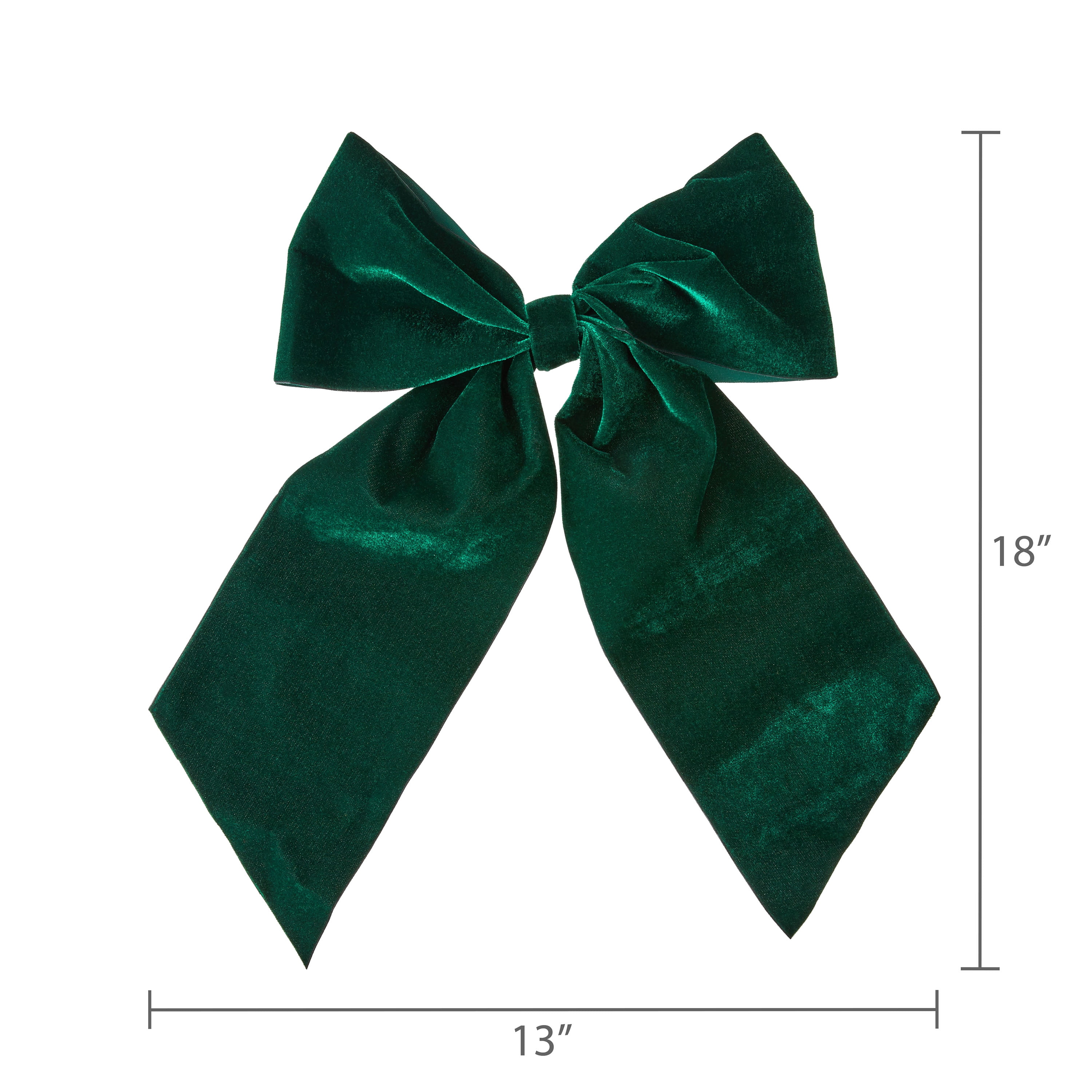 Green Velvet Christmas Tree Topper Bow, 20", by My Texas House
