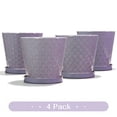 thumbnail image 6 of BUYMAX 5 inch Lavender Ceramic Plant Pots with Drainage Holes & Saucers, 4-Pack for Herbs, Cactus, Succulents, Home Office Decor, 6 of 9