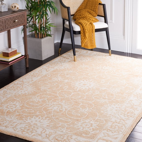 Safavieh Jardin Wilson Floral Wool Area Rug, Yellow/Ivory, 5' x 8'