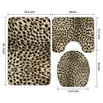thumbnail image 3 of Brown and Black Leopard Print Bathroom Rugs Sets 3 Piece,Toilet Cover Set,Absorbent Non Slip Bathroom Mats Sets with U-Shaped Contour Rug Toilet Rug Set, 3 of 5