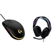 thumbnail image 1 of Paquete de auriculares para juegos Logitech G335 + G203 con cable y mouse negros, 1 of 7