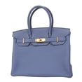 thumbnail image 1 of Pre-Owned Hermes Birkin 30 Togo Blue Brighton Handbag, C Stamp, Women's, 1 of 9