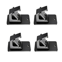 Universal Curtain Rod Holders, No Drill Curtain Rod Brackets, Self 3M Adhesive Curtain Rod Brackets Up to 30 LB, Nail Free Curtain Rod Hooks for Bathroom, Bedroom, Livingroom, Kitchen (4PC, Black)