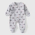 thumbnail image 2 of CAUYDY Baby Boys Clothing Preemie Romper 3-6M 9-12M 18-24M Newborn Long Sleeved Sleepers Fall Winter Infant Boy Soft Pajamas Toddler Bodysuit Grey for Sizes 3-6 Months, 2 of 6