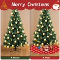 thumbnail image 4 of 36 Inch Christmas Tree Skirt – Velvet Plush Tree Mat, Soft Thickened Polyester with Red Ties, Single-Sided Printing, Available in 30in/36in/48in, Perfect for Holiday Xmas Tree Decoration, 4 of 7