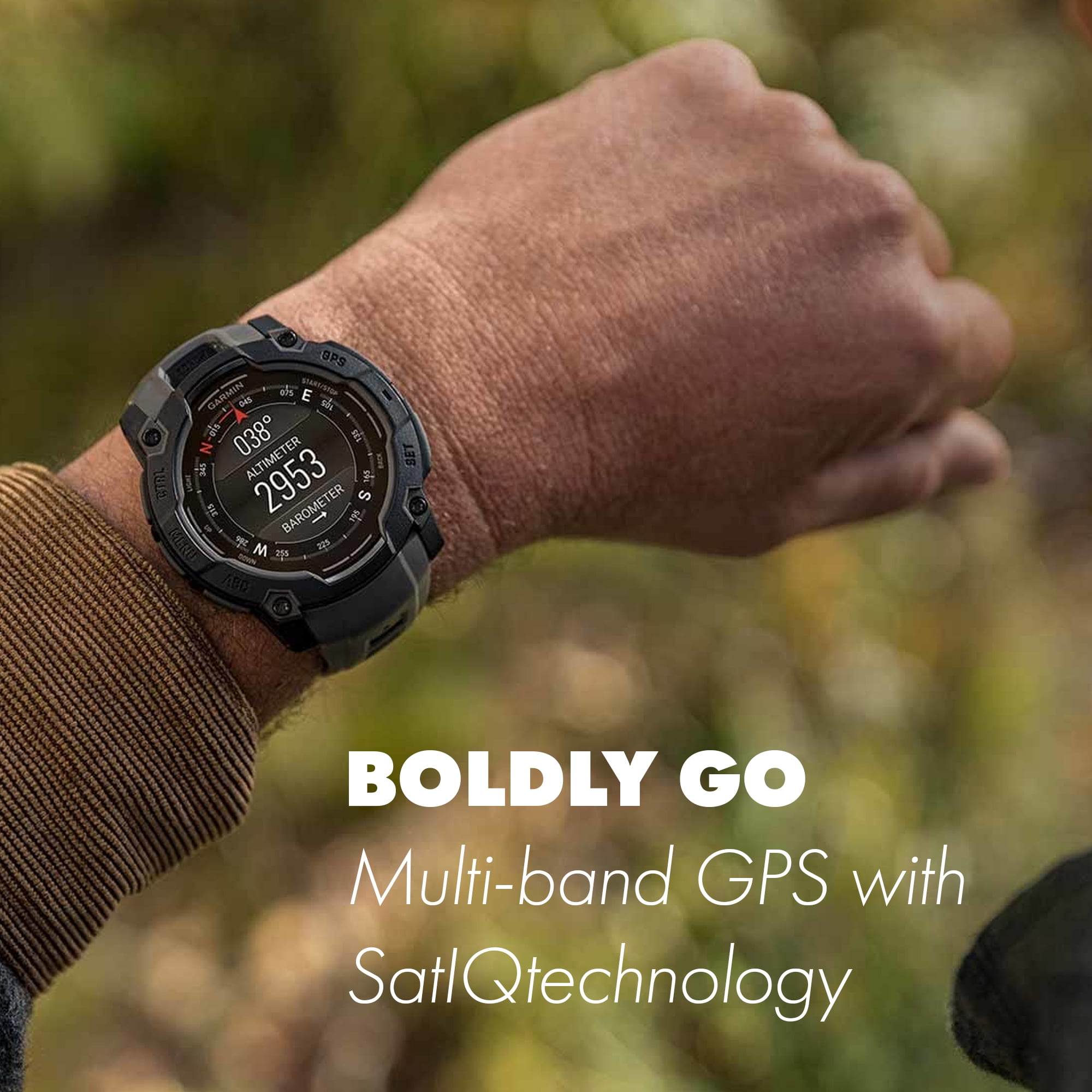Garmin Instinct 3 Rugged GPS Smartwatch – 50mm AMOLED, Multi-Band GPS, Built-In Flashlight – Supernova Collection Watch Bundle