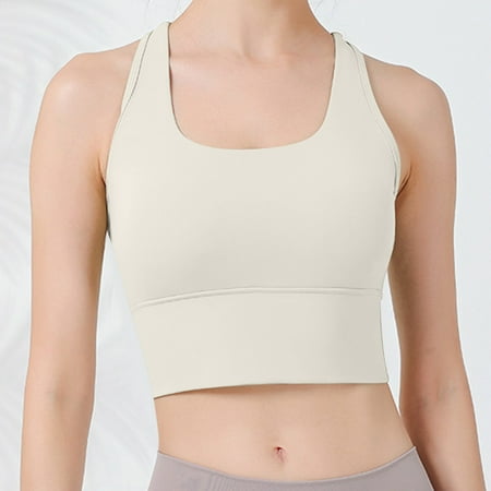 SBYOJLPB Sports Bra Women s Sports Bra Fitness Running Shockproof Yoga Tank Top Front Zipper No Steel Ring Comfort Sports Bra Army Green 6(M)
