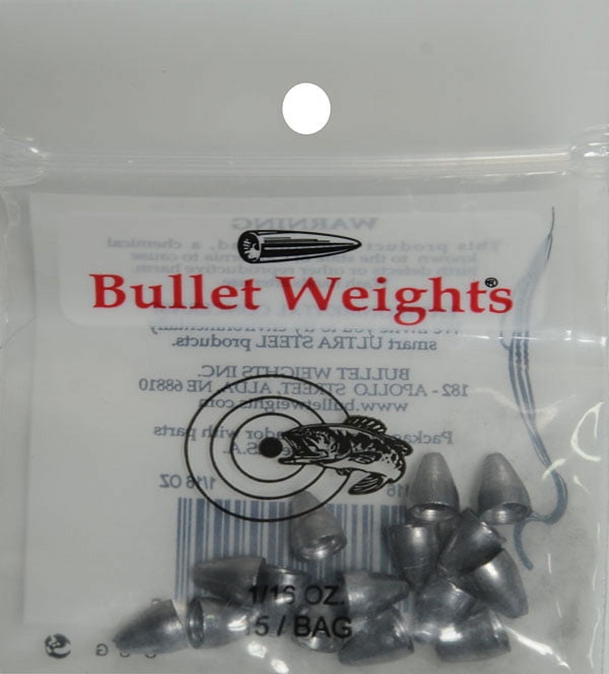 Bullet Weights® BW116-24 Lead Bullet Weight Size 1/16 oz Fishing Weights