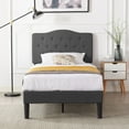 thumbnail image 2 of VECELO 3-Piece Bedroom Sets with Twin Upholstered Bed Frame and 2 Brown Nightstands, 2 of 9