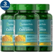 3 Pack - Puritan's Pride Turmeric Curcumin 1000 Mg W/Bioperine 60 Count