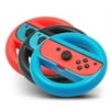 2-Pack Steering Wheel for Nintendo Switch Mario Kart 8 Joy-Con Black Blue Red