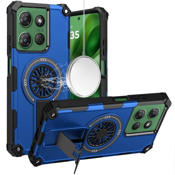 For Moto G Power 2025/26 Case Dual Layer Magnetic Circle Stand   Tempered Glass