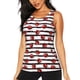 thumbnail image 1 of Fotbe Ladybugs on Black and White Striped1 Blusas Sin Mangas para Mujer – Estilo Casual, Corte Suelto, Slim-Fit, Cuello Redondo Deportivo, Tops de Verano para Gimnasio y Yoga-XX-Large, 1 of 1