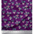 thumbnail image 1 of Soimoi Georgette Viscose Fabric Leaves & Rose Floral Print Fabric by Yard 42 Inch Wide, 1 of 1