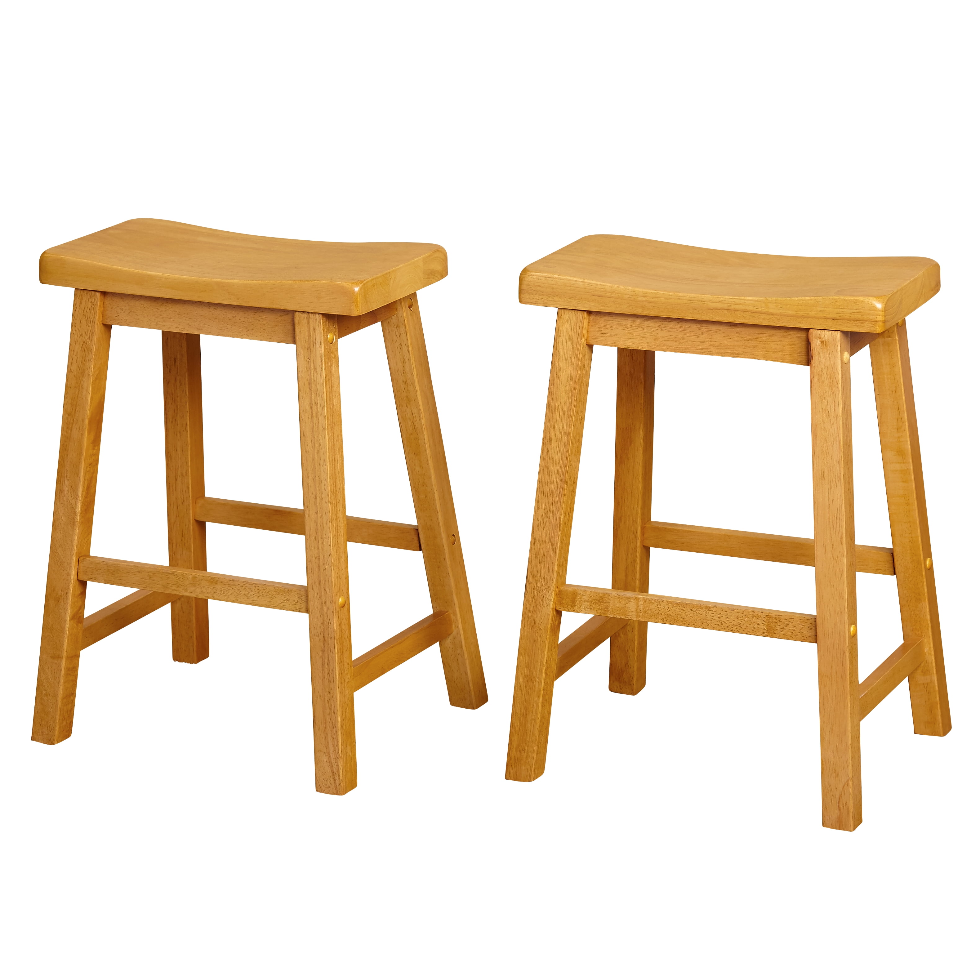 Belfast Rectangular Saddle Bar Stools, Oak (Set of 2)