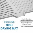 thumbnail image 4 of Haxmnou Silicone Dish Draining Mat with Drain Lip, Eco Friendly Dish Drying Mat Kitchen Counter Anti-Skid and Heat Insulation Pad, Hygienic Absorbent, Sturdy Compact Easy to Clean Tray, 4 of 7