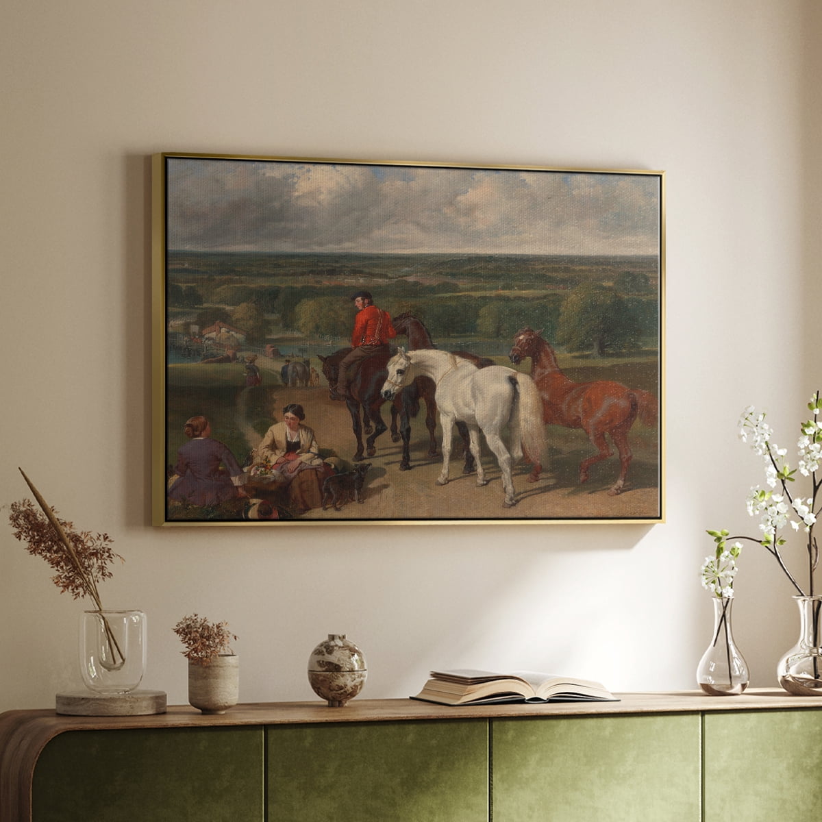 Vintage Animal Print-XLVII By Wexford Home Framed in Gold Wood Gallery Wrapped Canvas 17 in. x 25 in.