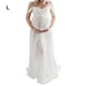 thumbnail image 4 of Vestido de fotografía de maternidad Minnieouse fuera del hombro gasa Maxi embarazo Blanco L, 4 of 6