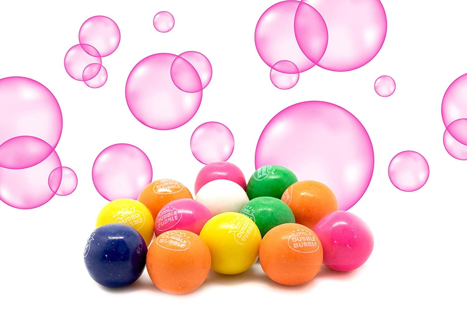 5 Lbs Of 1" Dubble Bubble Gumballs Assorted 8 FLAVORS GUM