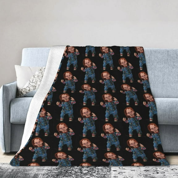 Chucky Throw Blanket, All Season Decorative Soft Cozy Fleece Blankets, Room Decor For Bed Chair Car Sofa Couch Bedroom