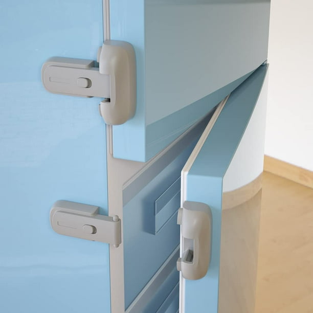 Cerradura para nevera SAFELON, 2 unidades, de seguridad para bebés, gris
