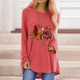 thumbnail image 2 of Womens Christmas Tops Shirts Long Sleeve Fall Print Loose Crewneck Holiday Graphic Tees Blouses, 2 of 4