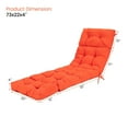 thumbnail image 2 of Gymax 73-inch Chaise Lounge Cushion Thickened Recliner Cushion w/ 4 String Ties Orange, 2 of 7