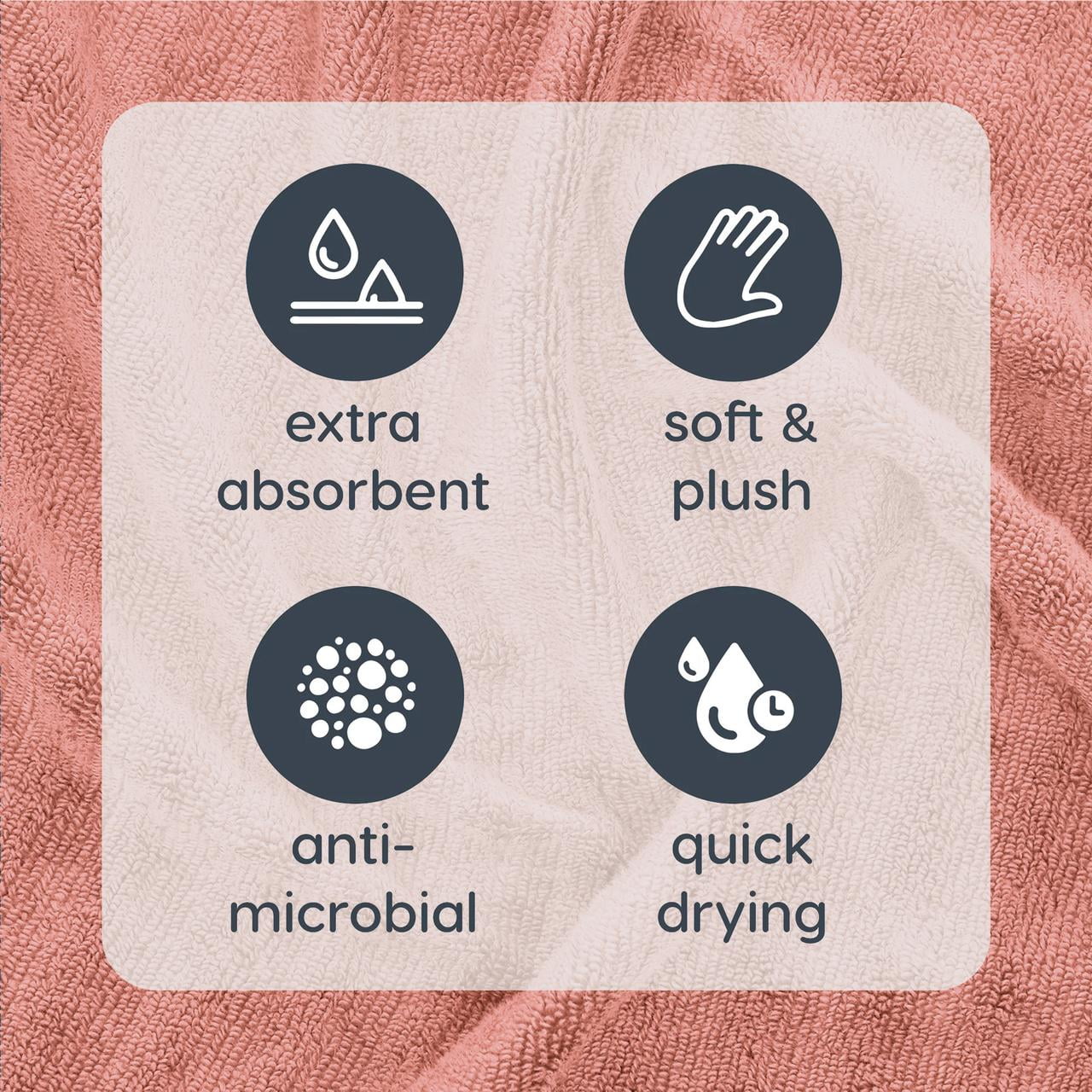 Mainstays Performance Cotton Hand Towel, Super Soft Quick Dry Fade Resistant, Textured Teracotta